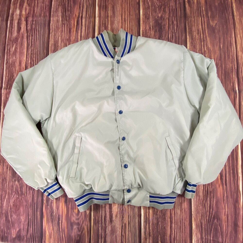 Vintage Rennoc Gray Lined Button-Up Jacket Men’s L 44-46 Made in USA Warm